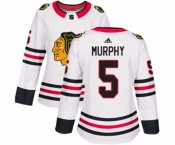 Women Adidas Chicago Blackhawks #5 Connor Murphy Authentic White Away NHL Jersey