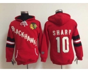 women nhl jerseys chicago blackhawks #10 sharp red[pullover hooded sweatshirt]