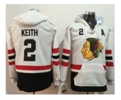Chicago Blackhawks #2 Duncan Keith White Name & Number Pullover NHL Hoodie