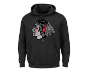 Chicago Blackhawks Majestic Black Game Reflex Pullover Hoodie