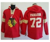 Men's Chicago Blackhawks #72 Artemi Panarin Red Pullover Hoodie Stitched NHL Jersey