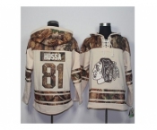 Men's Chicago Blackhawks #81 Marian Hossa Cream Camo Stitched NHL Jersey