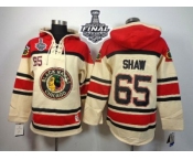NHL Chicago Blackhawks #65 Andrew Shaw White Sawyer Hooded Sweatshirt 2015 Stanley Cup Stitched Jerseys