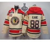 NHL Chicago Blackhawks #88 Patrick Kane Cream Sawyer Hooded Sweatshirt 2015 Stanley Cup Stitched Jerseys