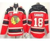 nhl jerseys chicago blackhawks #18 savaro red[pullover hooded sweatshirt patch A]