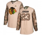 Youth Adidas Chicago Blackhawks #23 Michael Jordan Authentic Camo Veterans Day Practice NHL Jersey