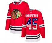 Youth Adidas Chicago Blackhawks #45 Luc Snuggerud Authentic Red USA Flag Fashion NHL Jersey