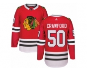 Youth Adidas Chicago Blackhawks #50 Corey Crawford Authentic Red Home NHL Jersey