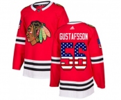 Youth Adidas Chicago Blackhawks #56 Erik Gustafsson Authentic Red USA Flag Fashion NHL Jersey