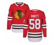 Youth Adidas Chicago Blackhawks #58 Graham Knott Premier Red Home NHL Jersey