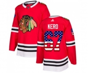 Youth Adidas Chicago Blackhawks #67 Tanner Kero Authentic Red USA Flag Fashion NHL Jersey