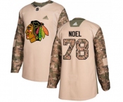 Youth Adidas Chicago Blackhawks #78 Nathan Noel Authentic Camo Veterans Day Practice NHL Jersey