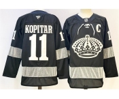 Men's Los Angeles Kings #11 Anze Kopitar Black With C Patch Alternate Stitched Hockey Jersey Men's Los Angeles Kings #11 Anze Kopitar Black With C Patch Alternate Stitched Hockey Jersey