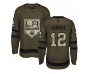 Youth Adidas Los Angeles Kings #12 Marian Gaborik Green Salute to Service Stitched NHL Jersey