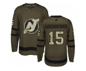 Adidas New Jersey Devils #15 Langenbrunner Green Salute to Service Stitched NHL Jersey