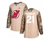Men Adidas New Jersey Devils #21 Kyle Palmieri Camo Authentic 2017 Veterans Day Stitched NHL Jersey