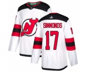 Men's Devils #17 Wayne Simmonds White Road Stitched Hockey Jersey