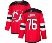 Men's Devils #76 P. K. Subban Red Home Stitched Hockey Jersey