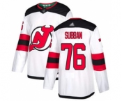 Men's Devils #76 P. K. Subban White Road Stitched Hockey Jersey