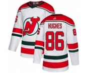 Men's Devils #86 Jack Hughes White Alternate Stitched Hockey Jersey