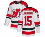 New Jersey Devils #15 Jamie Langenbrunner Authentic White Alternate Hockey Jersey
