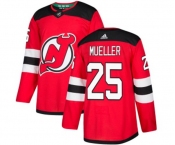 New Jersey Devils #25 Mirco Mueller Authentic Red Home Hockey Jersey