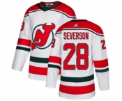 New Jersey Devils #28 Damon Severson Premier White Alternate Hockey Jersey