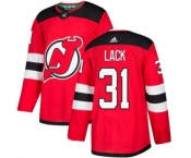 New Jersey Devils #31 Eddie Lack Authentic Red Home Hockey Jersey