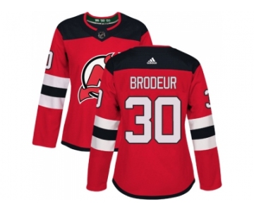 Women Adidas New Jersey Devils #30 Martin Brodeur Red Home Authentic Stitched NHL Jersey