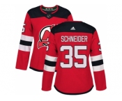 Women Adidas New Jersey Devils #35 Cory Schneider Red Home Authentic Stitched NHL Jersey