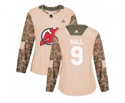 Women Adidas New Jersey Devils #9 Taylor Hall Camo Authentic 2017 Veterans Day Stitched NHL Jersey