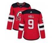 Women Adidas New Jersey Devils #9 Taylor Hall Red Home Authentic Stitched NHL Jersey