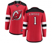 Women New Jersey Devils #1 Keith Kinkaid Fanatics Branded Red Home Breakaway Hockey Jersey