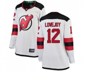 Women New Jersey Devils #12 Ben Lovejoy Fanatics Branded White Away Breakaway Hockey Jersey