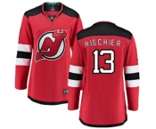 Women New Jersey Devils #13 Nico Hischier Fanatics Branded Red Home Breakaway Hockey Jersey