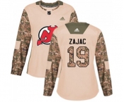 Women New Jersey Devils #19 Travis Zajac Authentic Camo Veterans Day Practice Hockey Jersey