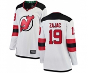 Women New Jersey Devils #19 Travis Zajac Fanatics Branded White Away Breakaway Hockey Jersey