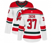 Women New Jersey Devils #37 Pavel Zacha Authentic White Alternate Hockey Jersey
