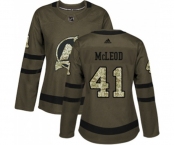 Women New Jersey Devils #41 Michael McLeod Authentic Green Salute to Service Hockey Jersey