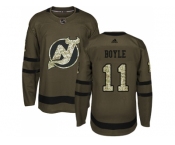 Youth Adidas New Jersey Devils #11 Brian Boyle Green Salute to Service Stitched NHL Jersey
