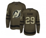Youth Adidas New Jersey Devils #29 Ryane Clowe Green Salute to Service Stitched NHL Jersey