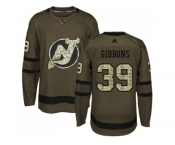 Youth Adidas New Jersey Devils #39 Brian Gibbons Green Salute to Service Stitched NHL Jersey