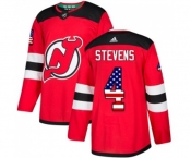 Youth New Jersey Devils #4 Scott Stevens Authentic Red USA Flag Fashion Hockey Jersey
