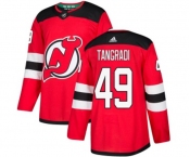 Youth New Jersey Devils #49 Eric Tangradi Authentic Red Home Hockey Jersey