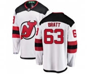 Youth New Jersey Devils #63 Jesper Bratt Fanatics Branded White Away Breakaway Hockey Jersey