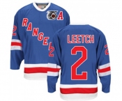 CCM New York Rangers #2 Brian Leetch Authentic Royal Blue 75TH Throwback NHL Jersey