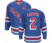 CCM New York Rangers #2 Brian Leetch Authentic Royal Blue Heroes of Hockey Alumni Throwback NHL Jersey