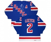 CCM New York Rangers #2 Brian Leetch Authentic Royal Blue New Throwback NHL Jersey