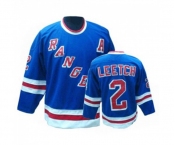 CCM New York Rangers #2 Brian Leetch Authentic Royal Blue Throwback NHL Jersey