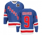 CCM New York Rangers #9 Adam Graves Authentic Royal Blue 75TH Throwback NHL Jersey